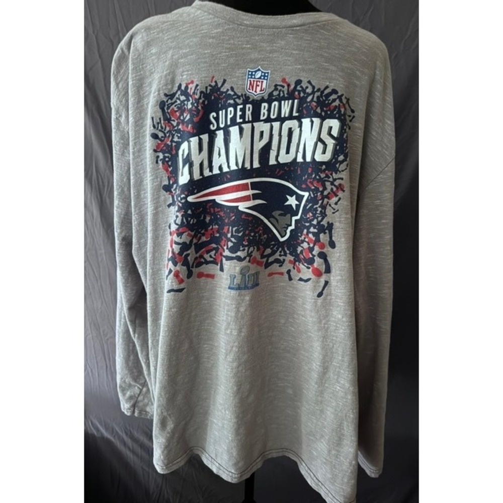NFL Pro Line New England Patriots Super Bowl LIII Champions Shirt Gray 3XL
